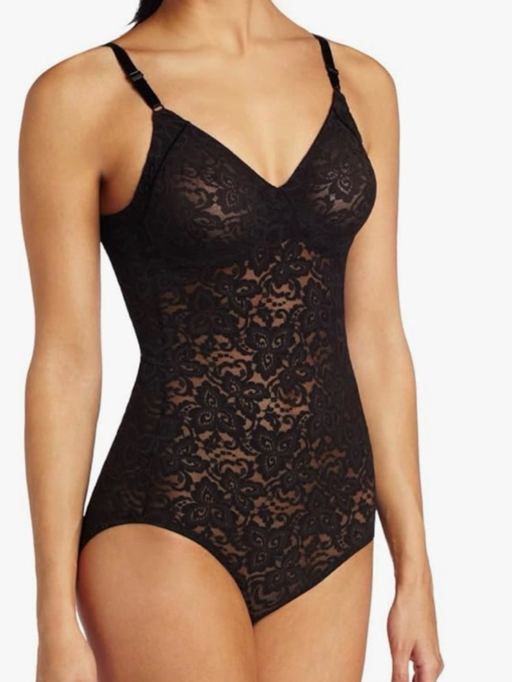 Bali Lace ‘N Smooth Bodybriefer Size 38C Black